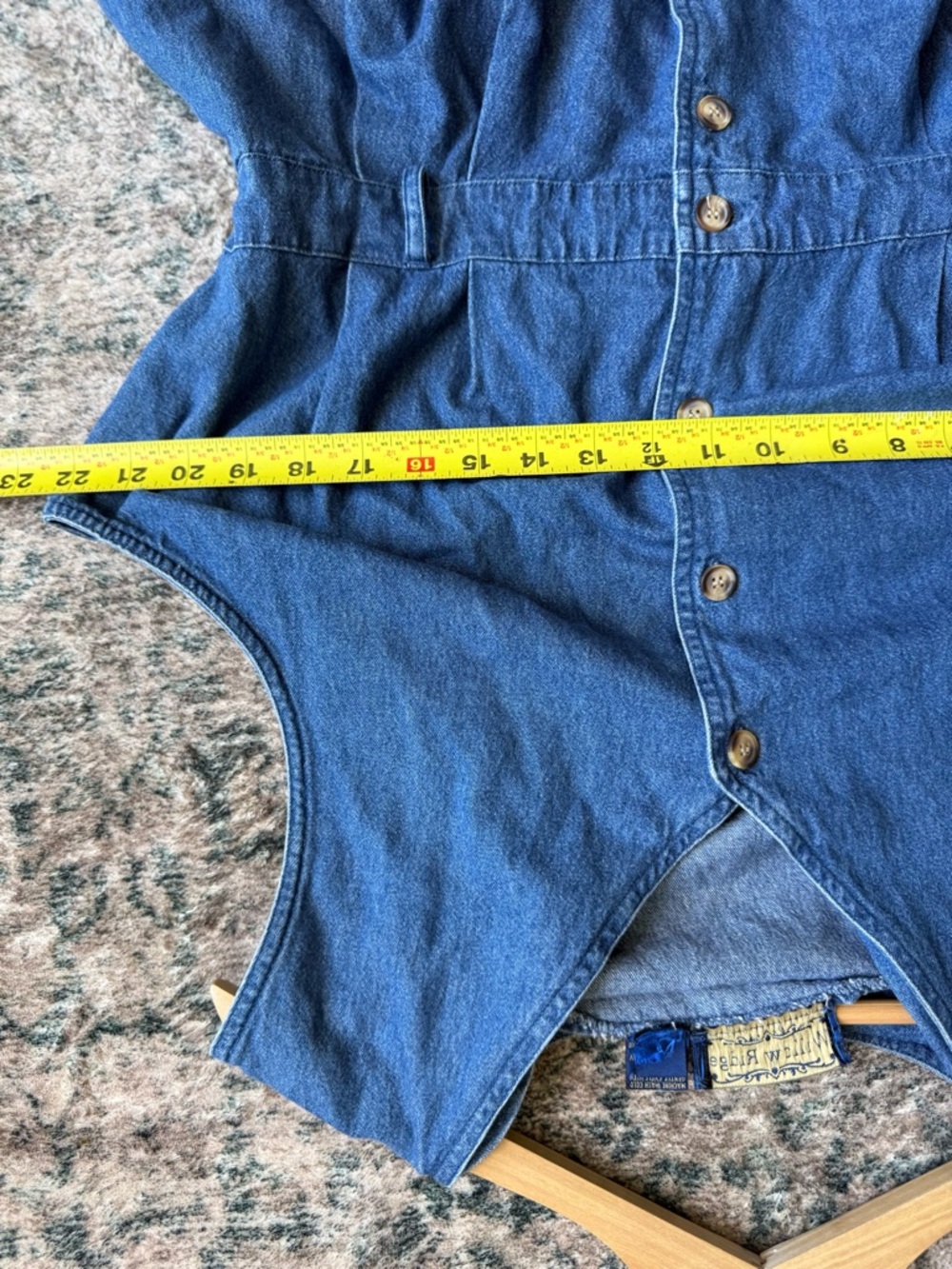 Vintage Jumper Dress Classic Denim Button-Front Dress - Picture 7 of 7